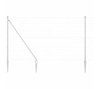 QJBSAVVA Kit de Clôture avec Poteaux Argenté 1,6 x 10 m, Grillage en Acier pour Jardin et Terrasse, Délimitation Extérieure et Sécurité avec Accessoires de Fixation Complète