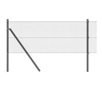 QJBSAVVA Kit de Clôture de Jardin avec 26 Poteaux en Acier et PVC, Barrière Extérieure pour Délimitation de Terrasse et Cour, Dimensions 5000 x 3,2 x 40 cm, Gris