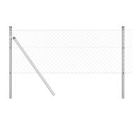 QJBSAVVA Kit de Clôture de Jardin en Acier avec 5 Poteaux, Grillage en Rouleau 10 x 0,8 m, Maille 40 x 40 mm, Barrière de Sécurité Extérieure pour Terrasse et Potager, Argenté