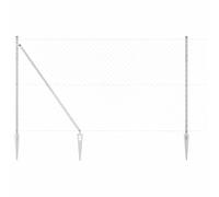 QJBSAVVA Kit de Clôture de Jardin en Acier avec 5 Poteaux, Grillage Métallique Argenté 10 x 1,6 m, Maille 60 x 60 mm, Barrière de Délimitation pour Extérieur et Terrasse