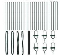 QJBSAVVA Kit de Clôture de Jardin en Acier et PVC avec 52 Poteaux, Clôture Extérieure pour Terrasse, Jardin et Délimitation Extérieure, 5000 x 3,2 x 160 cm, Gris