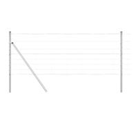 QJBSAVVA Kit de Clôture de Jardin en Acier Galvanisé 50 x 0,8 m avec 52 Poteaux de Clôture, Grillage Résistant pour Délimitation de Terrain, Terrasse et Sécurité Extérieure