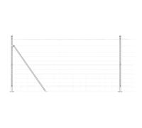QJBSAVVA Kit de Clôture de Jardin en Acier Galvanisé 50 x 1,2 m avec 52 Piquets de Fixation, Barrière Métallique Grillagée pour Délimitation Extérieure de Terrasse et Cour
