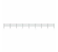 QJBSAVVA Kit de Clôture de Jardin en Fer Vert Mousse avec 16 Panneaux Rigides 2D et 9 Poteaux, Grillage Métallique pour Délimitation Extérieure et Cour, 13,8 x 0,8 m