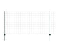 QJBSAVVA Kit de Clôture Euro en Acier Vert avec Poteaux et Vis Grillage en Rouleau pour Jardin et Terrasse Délimitation Extérieure Dimensions 2500 x 2,7 x 120 cm
