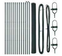 QJBSAVVA Kit de Grillage Simple Torsion avec 26 Poteaux de Clôture en Acier Vert, 25 x 1,5 m (Maille 25 mm), Barrière de Jardin pour Délimitation Extérieure et Enclos Animaux