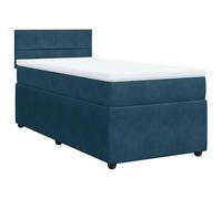 QJBSAVVA Lit 90x190 Sommier à Lattes Matelas Surmatelas Velours Bleu