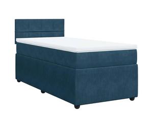 QJBSAVVA Lit 90x190 Sommier à Lattes Matelas Surmatelas Velours Bleu