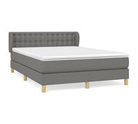 QJBSAVVA Lit à Sommier 140x190 cm avec Matelas et Surmatelas Gris