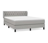 QJBSAVVA Lit à Sommier 140x190 cm avec Matelas et Surmatelas Gris | Ensemble de literie complet pour adulte avec tête de lit réglable, idéal pour moderniser votre chambre.