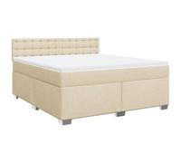 QJBSAVVA Lit à Sommier 180x200 cm avec Matelas et Tête de Lit Crème