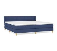 QJBSAVVA Lit à Sommier 200x200 cm avec Matelas et Surmatelas Bleu