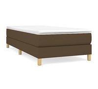 QJBSAVVA Lit à Sommier 80x200 cm avec Matelas et Surmatelas Marron Foncé | Ensemble lit complet avec sommier à ressorts et surmatelas en mousse pour optimiser le confort de votre chambre à coucher.