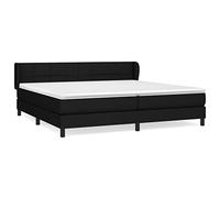 QJBSAVVA Lit à Sommier avec 2 Matelas et Surmatelas Noir 200x200