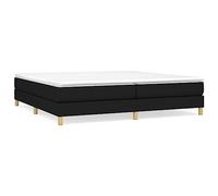 QJBSAVVA Lit à sommier avec 2 Matelas et surmatelas Noir 200x200 cm | Ensemble de literie complet pour chambre avec matelas à ressorts ensachés et soutien moyen-ferme.
