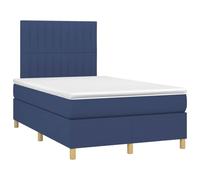 QJBSAVVA Lit à Sommier avec Matelas et Surmatelas Bleu 120x190 cm | Ensemble de lit complet pour chambre à coucher avec sommier à lattes, matelas et surmatelas.