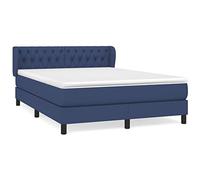 QJBSAVVA Lit à Sommier avec Matelas et Surmatelas, Bleu 140x200 cm | Lit complet pour chambre à coucher avec tête de lit réglable, matelas à ressorts ensachés et surmatelas moelleux.