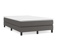 QJBSAVVA Lit à Sommier avec Matelas et Surmatelas Gris 120x200 | Ensemble complet de literie pour chambre avec cadre en similicuir, matelas à ressorts ensachés et surmatelas souple.