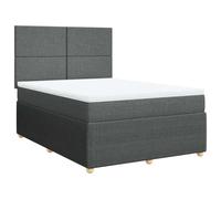 QJBSAVVA Lit à Sommier avec Matelas et Surmatelas Gris Foncé 140x190 cm | Lit complet avec tête réglable et soutien ciblé pour optimiser le confort de votre chambre à coucher.