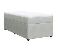 QJBSAVVA Lit Boxspring 100x200 Gris Clair Ensemble 3 en 1 Velours