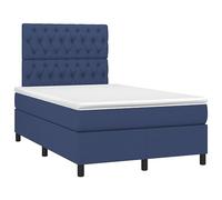 QJBSAVVA Lit Boxspring 120x190 cm Bleu avec Matelas et Surmatelas | Ensemble lit complet avec tête de lit réglable et matelas pour optimiser le confort de votre chambre à coucher.