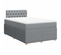 QJBSAVVA Lit Boxspring 120x200 cm avec Matelas et Surmatelas Gris Clair