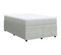 QJBSAVVA Lit Boxspring 120x200cm Velours Gris Ensemble Matelas Surmatelas