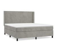 QJBSAVVA Lit Boxspring 160x200 cm avec Matelas Ressorts et Surmatelas | Ensemble de lit double pour chambre avec sommier en bois robuste, matelas ergonomique et tête de lit réglable.