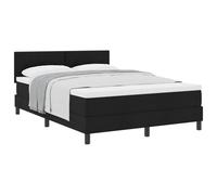 QJBSAVVA Lit Boxspring 160x200 Noir avec Matelas et Tête de Lit en Tissu | Lit complet avec matelas et surmatelas pour un confort de sommeil optimal dans votre chambre moderne.