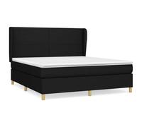 QJBSAVVA Lit Boxspring 160x200 Noir avec Matelas Ressorts et Surmatelas
