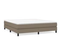 QJBSAVVA Lit Boxspring 180x200 cm avec Matelas et Surmatelas Taupe | Lit complet avec cadre robuste en contreplaqué et surmatelas moelleux pour le confort de votre chambre à coucher.