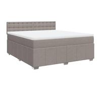 QJBSAVVA Lit Boxspring 180x200 cm avec Matelas et Surmatelas Taupe | Lit complet avec matelas à ressorts ensachés et surmatelas lavable pour un confort optimal dans votre chambre.