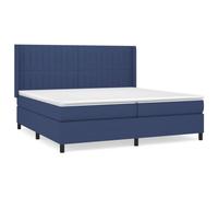 QJBSAVVA Lit Boxspring avec Matelas et Surmatelas Bleu 200x200 cm | Ensemble de lit complet pour chambre à coucher avec tête de lit réglable et soutien ergonomique.