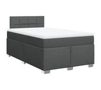 QJBSAVVA Lit Boxspring Complet 120x200 cm avec Matelas et Surmatelas Gris