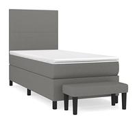 QJBSAVVA Lit Boxspring Complet 90x190 cm avec Matelas et Banc 5 pcs