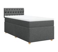 QJBSAVVA Lit Boxspring Complet 90x190 cm avec Matelas et Surmatelas | Ensemble literie pour chambre avec sommier en bois, matelas ressorts ergonomique et surmatelas déhoussable.