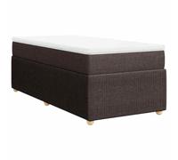 QJBSAVVA Lit Complet 1 Personne avec Matelas et Surmatelas Marron 90x190 cm | Ensemble de literie 3-en-1 avec cadre robuste, sommier à lattes et surmatelas lavable pour chambre à coucher moderne.