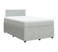 QJBSAVVA Lit Complet 120x190 cm avec Matelas et Surmatelas Velours Gris | Mobilier élégant pour chambre à coucher, doté d'un sommier robuste et d'une tête de lit confortable.