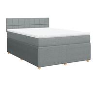 QJBSAVVA Lit Complet 140x190 cm avec Matelas et Surmatelas Gris Clair