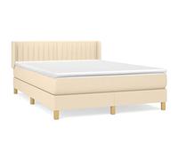 QJBSAVVA Lit Complet 140x190 cm avec Matelas Ressorts et Surmatelas Crème