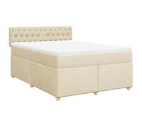 QJBSAVVA Lit Complet 160x200 cm avec Matelas Ressorts et Surmatelas Crème | Ensemble lit double 160x200 pour chambre à coucher, avec matelas ergonomique et surmatelas déhoussable.