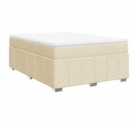 QJBSAVVA Lit Complet avec Matelas et Surmatelas 140x190 cm Crème | Ensemble de literie crème pour chambre à coucher, sommier robuste en pin et matelas à ressorts ensachés.