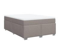 QJBSAVVA Lit Complet avec Matelas et Surmatelas Taupe 140x200 cm | Ensemble lit complet avec sommier et surmatelas pour chambre à coucher, tissu polyester résistant coloris taupe.