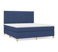 QJBSAVVA Lit Complet Bleu 180x200 avec Matelas et Surmatelas