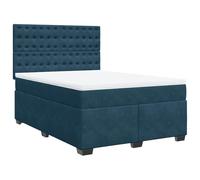 QJBSAVVA Lit Complet Sommier Ressorts et Matelas Velours 140x200 cm | Ensemble literie pour chambre à coucher avec cadre en contreplaqué, surmatelas en mousse et tête de lit réglable.