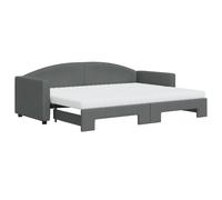 QJBSAVVA Lit de Jour Gigogne 2 en 1 avec 2 Matelas Mousse Gris Foncé