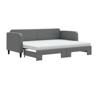 QJBSAVVA Lit de Jour Gigogne avec 2 Matelas Mousse 80x200 cm Gris Foncé