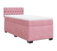 QJBSAVVA Lit Simple en Velours Rose 90x190 cm avec Matelas et Surmatelas
