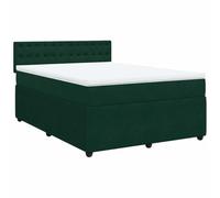 QJBSAVVA Lit Sommier 140x190 Vert Foncé avec Matelas et Surmatelas