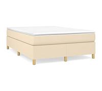 QJBSAVVA Lit Sommier 140x200 avec Matelas Ressorts et Surmatelas Crème | Ensemble de literie complet pour chambre à coucher avec sommier en tissu respirant et lattes en contreplaqué stable.